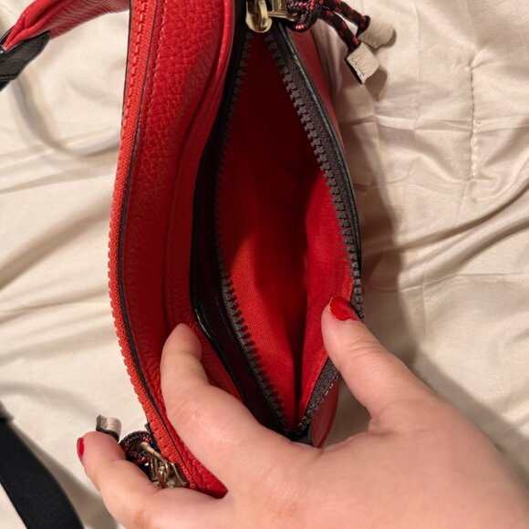 Coach - Red Colorblock Leather Belt Bag - Picture 3 of 6